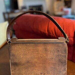 Vintage Handbag by Triangle New York  Lizard Leather  1950s